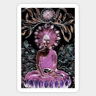 Buddha sitting under a Banyan tree Sticker